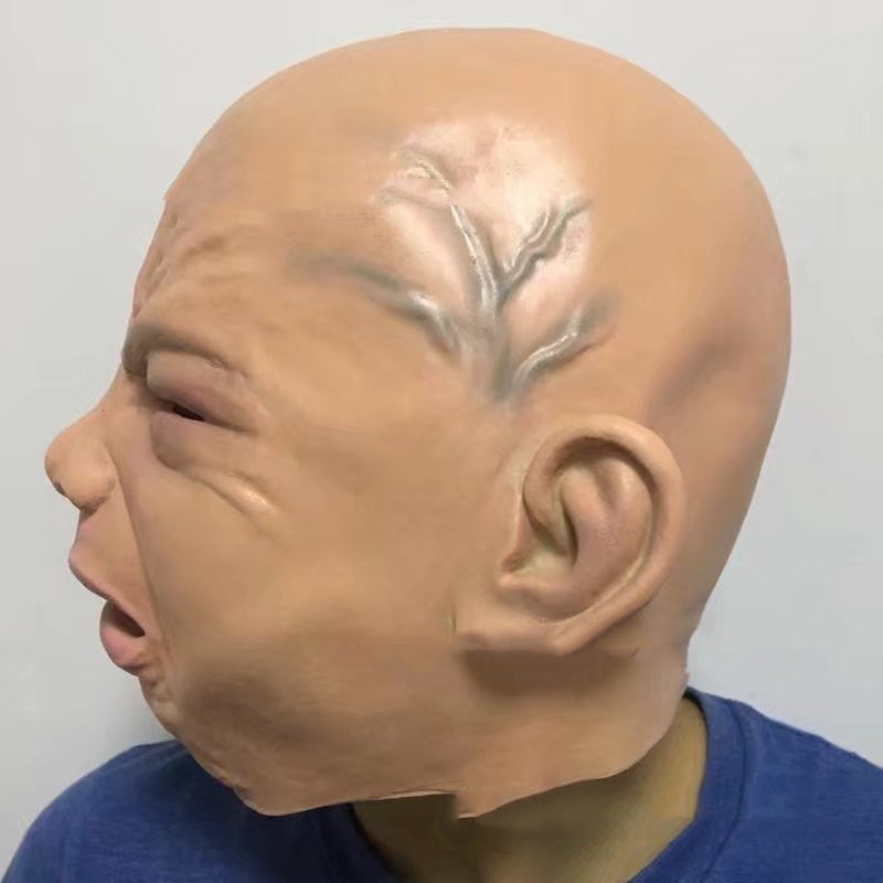 Smiling Crying Baby Mask Halloween Party Latex Face