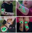Halloween Glowing Bats Tattoo Stickers Fake Tattoos Paste on Face Arm Leg for Kids Body Art Sticker
