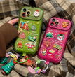 Xmas Santa Claus Cute Elk Hat Pendant Flip Christmas Phone Case For I Phone 15 14 13 12 11 Pro Max Pro Silicone Protection Cover