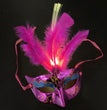 Glowing Fiber Optic Mask Halloween Masquerade Led Princess Feather Children