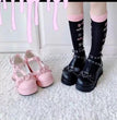 Patent Leather Halloween Leather Shoes Thick Bottom Round Toe Platform