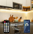 Motion Sensor LED Strip Lights - 10Pcs under Cabinet Kit with App & RF Remote Control, Dimmable 2700K-6500K Lighting for Kitchen, Counter, Shelf, Dusk to Dawn Night Light - 16.4Ft
