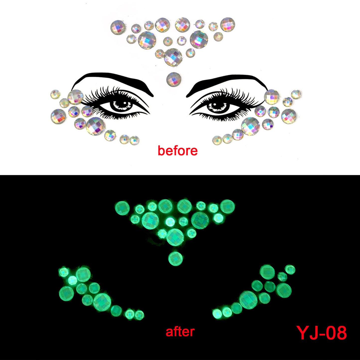 Halloween Ghost Face Crystal Diamond Sticker Diamond Luminous