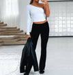 Women's Slim-fit High Waist Black Trousers