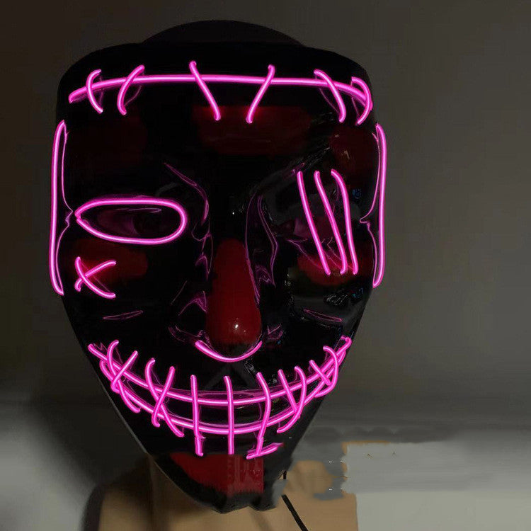 Compatible with Apple, Halloween Glowing Mask Black V Face Mask Grimace
