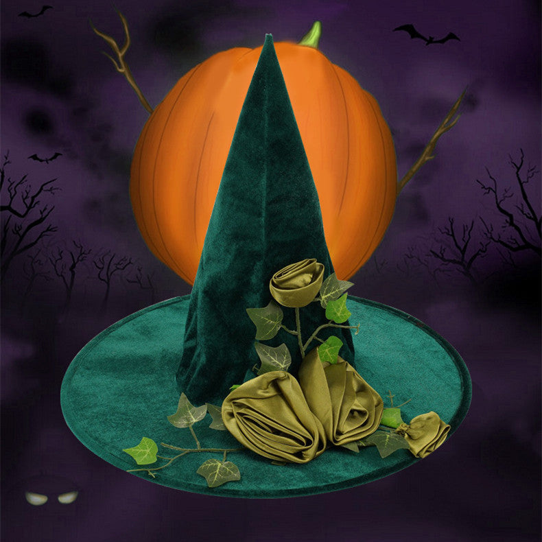 Halloween Green Cosplay Wizard Hat
