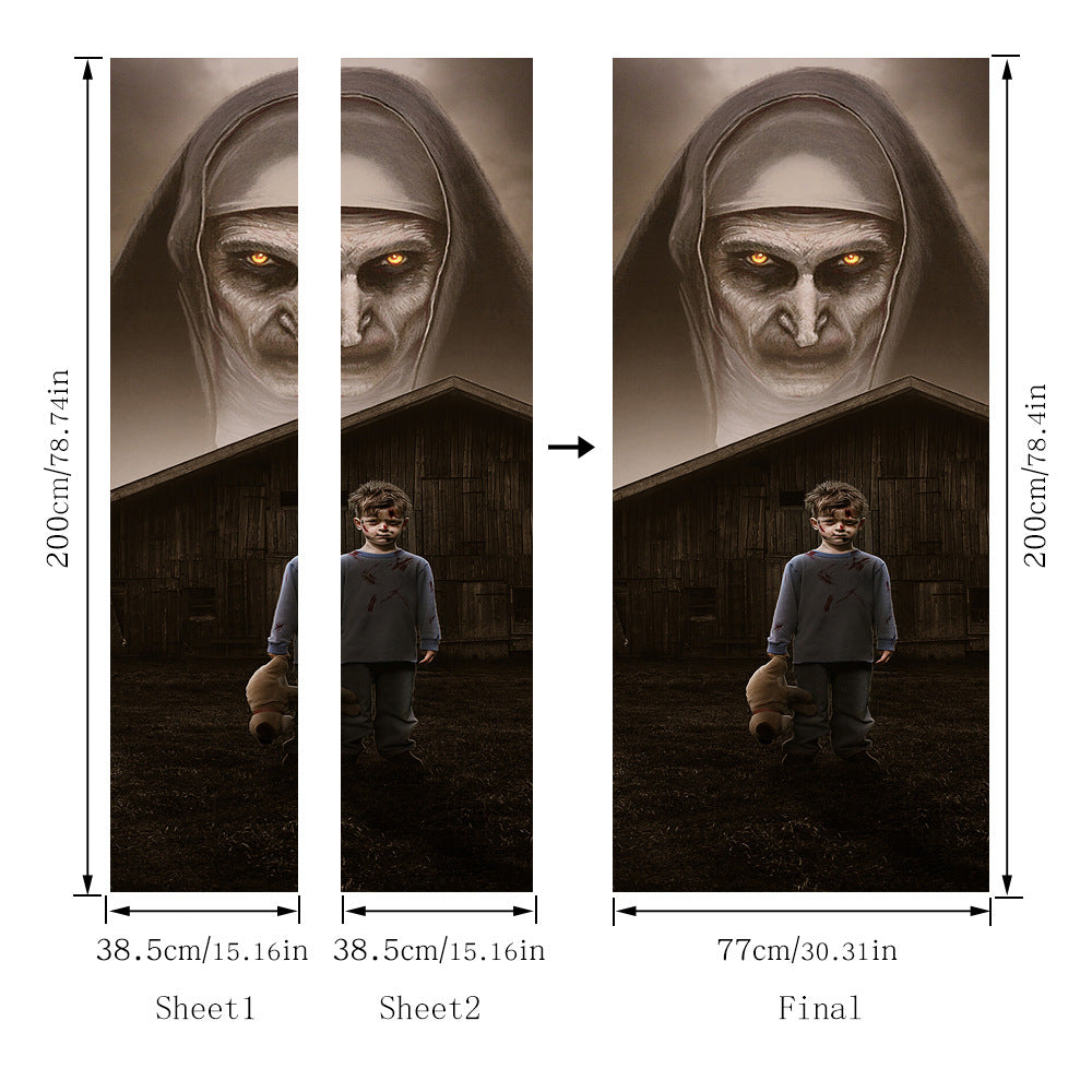 Halloween 3d Door Sticker Personality