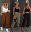 Multi-pocket Cargo Pants Women's Elastic Waist Loose
