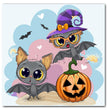Halloween Cat Square Rhombus Cartoon Embroidery Diamond Painting