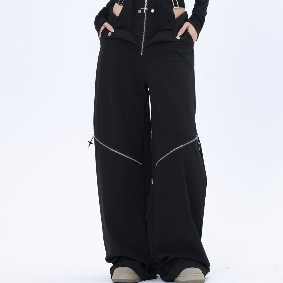 Hot Girl Zipper Design Casual Trousers
