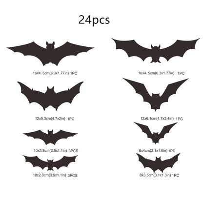 Halloween Bat Spider Wall Stickers Three-dimensional Decoration Window Scene Layout Wall Stickers 12