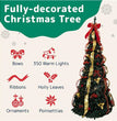 1.8 M PVC Retractable Christmas Tree With Ornaments Folding Decorations