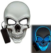 Glowing Mask Scary Ghost Face Halloween Funny White Skull Mask LED Glowing Props