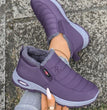 (Runs Small 1 Size) Warm Fleece Lined Slip-On Sneakers, Anti-Slip Soft Sole Casual Shoes, Comfortable Versatile Footwear for Daily Wear