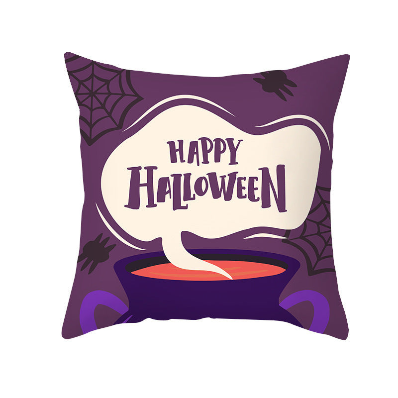 Home Cartoon Halloween Velvet Pumpkin Head Pillowcase