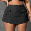 Plus Size Women's Clothes Autumn And Winter Elastic Waist Overalls Straight Shorts