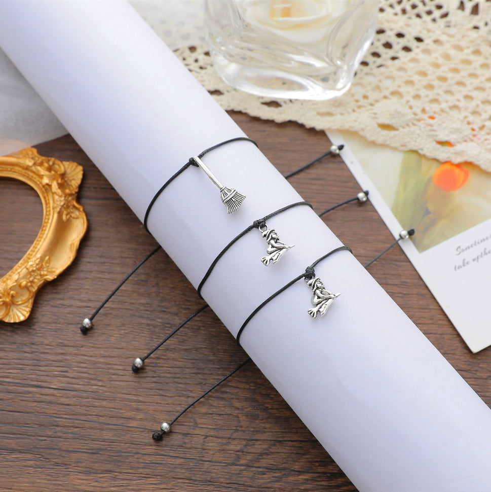 Halloween Witch Card Bracelet Personality Fashion Broom Witch