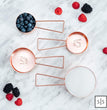 Copper Measuring Cups and Spoons Set – 8-Piece Stackable Stainless Steel Metal Measuring Utensils – Stylish and Sturdy Rose Gold Kitchen Accessories for Baking and Cooking