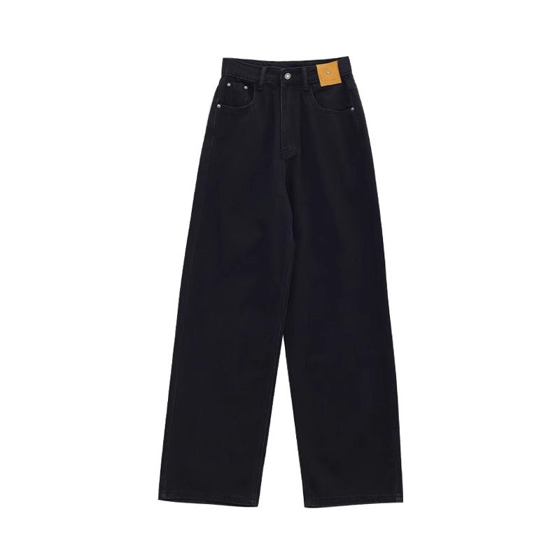 Black Oversized Jeans Women's High Waist Wide Leg