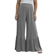 Solid Color Loose Mop Wide Leg Pants Women's High Waist Ruffles