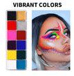 Fit Colors 12 Colors Face Paint Water Soluble Human Body Paints Halloween Masquerade Makeup Palette Brush