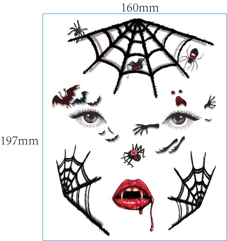 European And American Halloween Face Tattoo Stickers Day Of The Dead