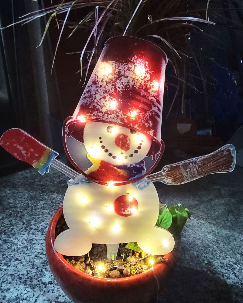 Christmas Scene Decoration With LED Lights Christmas Snowman Ornaments