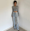 Women's Retro High Waist Loose Wide Legs Jeans