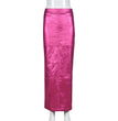 Slim-fit Sheath Patchwork Slit PU Leather European And American Skirt