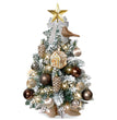 2ft Mini Christmas Tree With Light Woodland Artificial Small Tabletop Christmas Decoration With Flocked Snow, Exquisite Decor & Xmas Ornaments For Table Top For Home & Office