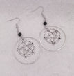 R Gothic Pagan Jewelry Halloween Gift Earrings Silver Circle Pentagram Earrings