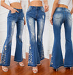 European And American Heavy Industry 3D Embroidery Women's Jeans