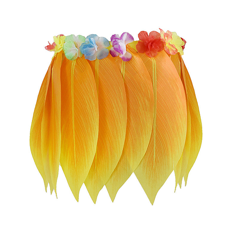 Hawaiian Simulation Leaf Skirt Hula Halloween Party Costume