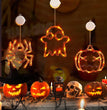 Halloween Window Hanging LED Lights Spider Pumpkin Hanging Ghost Horror Atmosphere Lights Holiday Party Decorative Lights Home Decor