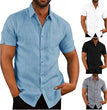 Men Short Sleeve Summer Solid Shirts Casual Loose Tops Tee