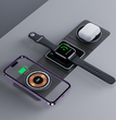 3 IN 1 Magnetic Folding Wireless Charger Station For IPhone Transparent Fast Charging For IWatch And Airpods
