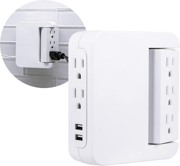 Swivel 5-Outlet Surge Protector with 2 USB Ports