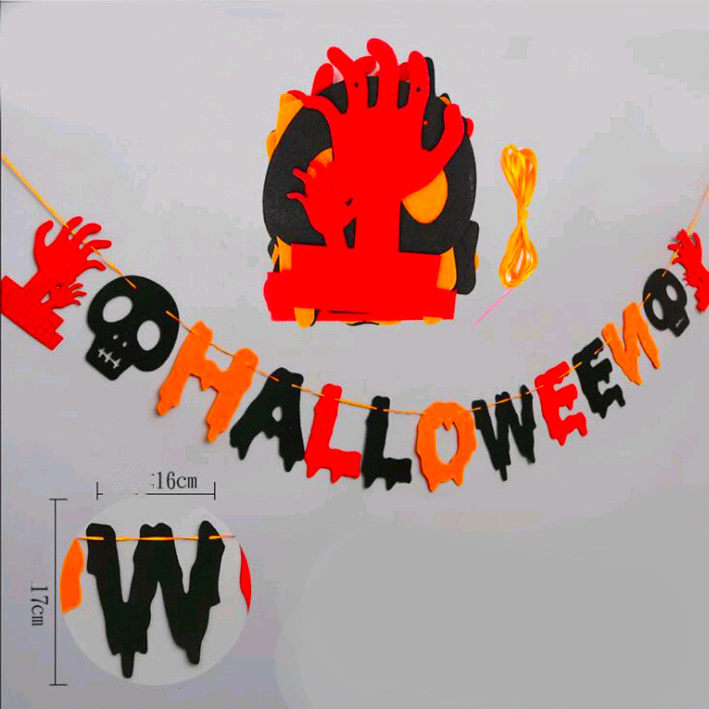 Halloween Double-layer Felt Cloth Holiday Party Shopping Mall Store Window Ornaments