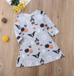 Halloween Girl's Dress Spider Pumpkin Cartoon Print Long Sleeve Children's Casual Skirt