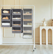 5-Shelf Hanging Closet Organizers and Storage, Hanging Shelves for Closet Storage, Collapsible Hanging Shelf Organizer for Clothes Organization, Light Gray, 12 ¼" D X 12 ¼" W X 45 ½" H