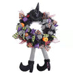 Halloween Door Hanging Wreath Supplies Decoration Halloween Witch Hat Leg Pumpkin Door Wreath Halloween For Home Party Supplies