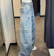 Women's Fashion Denim Straight-leg Trousers