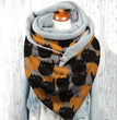 Female Plush Skull Print Long Halloween Button Bib