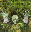 Halloween Horror Skull Head Gloves Three-piece Resin Latex Decoration
