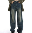 Waisted Straight Tube Retro Jeans With Loose Fitting Wide Leg High Street Mop Pants