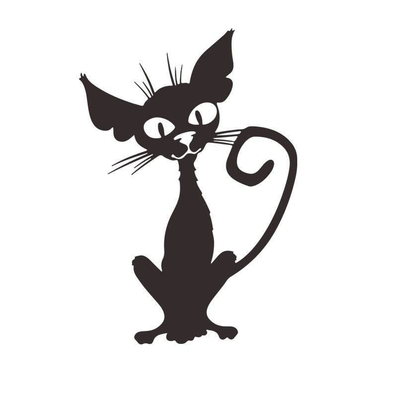 Foreign Trade Carved Wall Stickers Halloween Thriller Black Cat Creative Wall Decoration Removable Stickers FX1531 Van Gogh