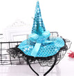 Halloween Decoration Witch Hat Headband, Masquerade Show Lace Sequin Hat Headband