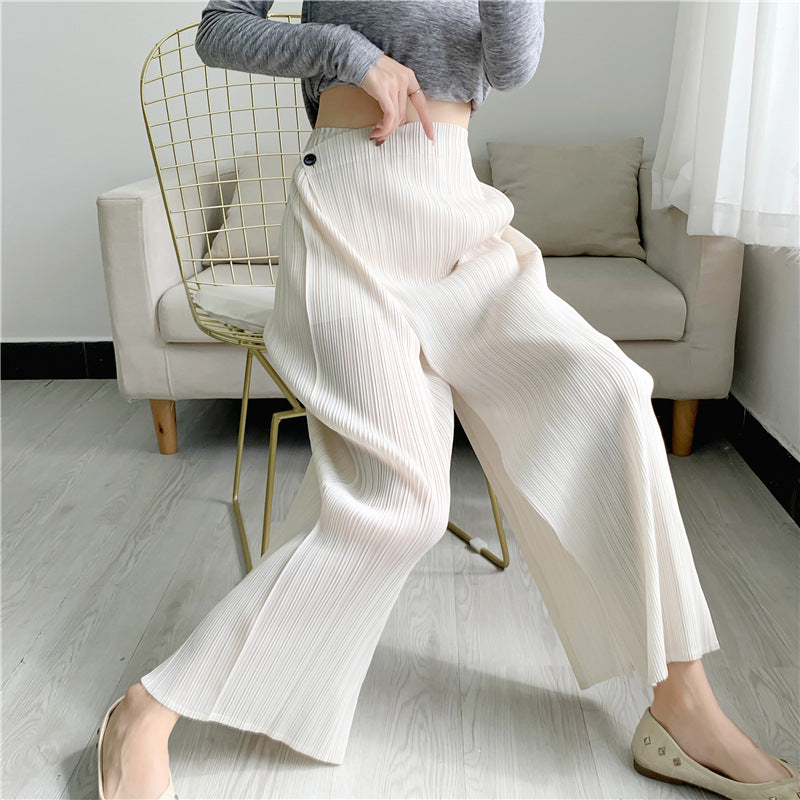 Straight Oblique Loose Slimming Casual Pleated Pants
