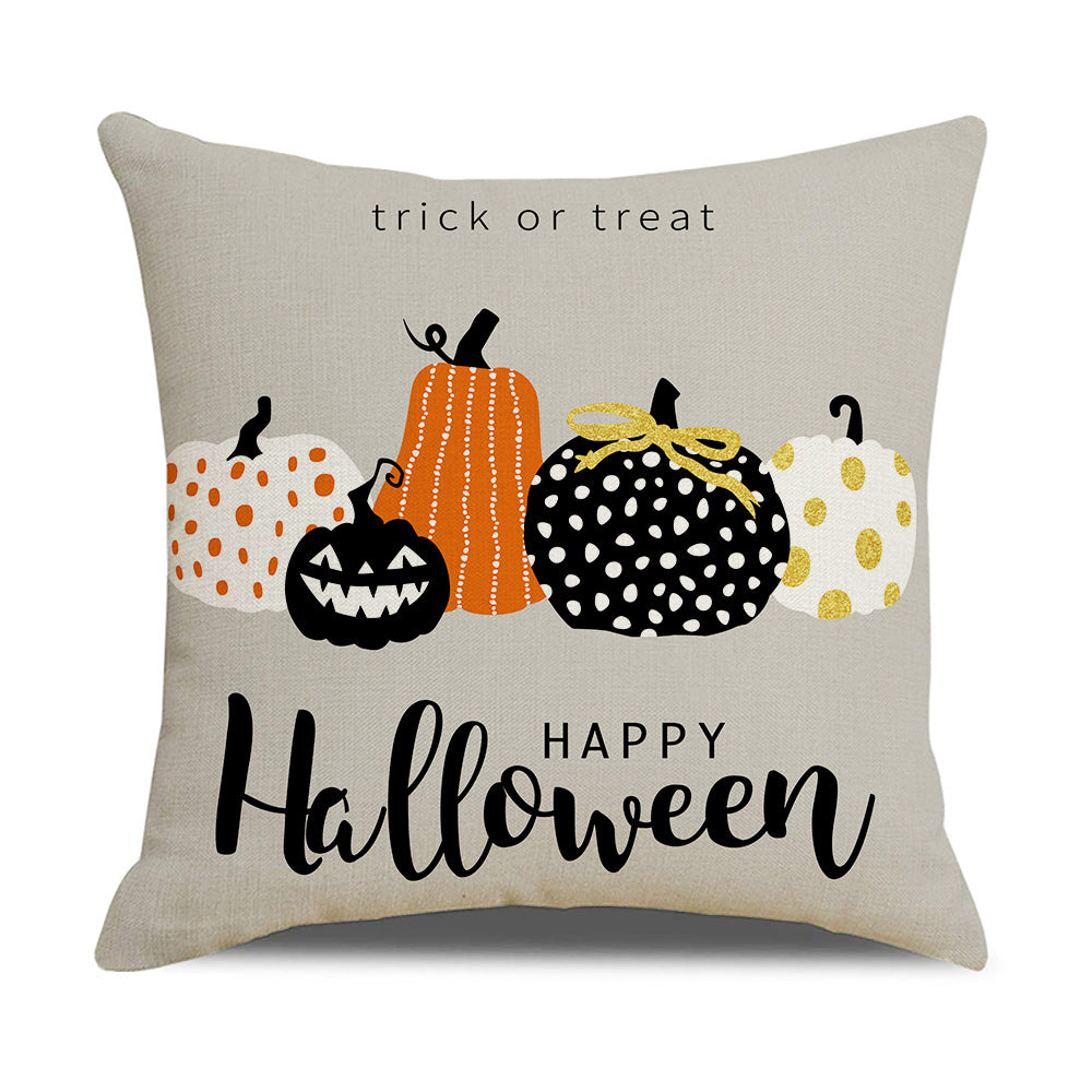 Halloween New Pumpkin English Alphabet Cartoon Car Sofa Cushion Waist Pillowcase