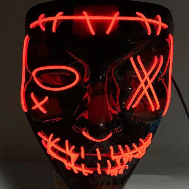 Compatible with Apple, Halloween Glowing Mask Black V Face Mask Grimace